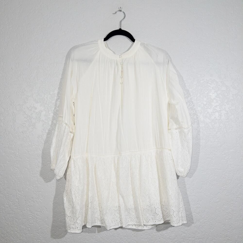 NWT Lumiere White Crochet Lace Mini Dress Size Large